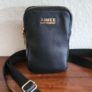 Aimee Kestenberg Black Crossbody Bag with Textured Leather